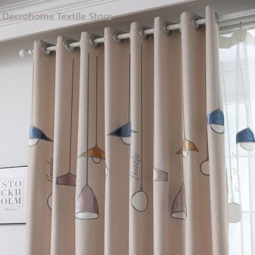 New Simplicity Thousands of Lights Thickened Taped Velvet Embroidery Shading Curtains for Living Dining Room Bedroom