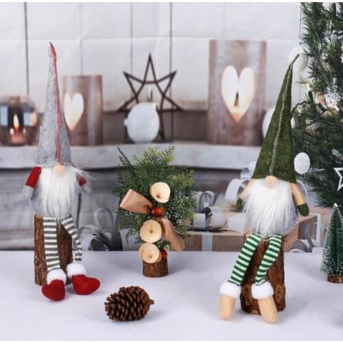 2022New Long Leg Christmas Faceless Doll Nordic Nisse Elf Forest Style Dwarf Doll Red Green Rudolph Doll Christmas Decorations