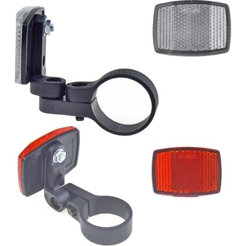 Fine workmanship Bicycle Reflectors Front & Rear Set Mountain Bike Night Warning Plastic Plate Bike Accessory easy installation