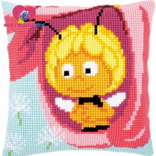Horse cross-stitch pillow latch hook rug kitsembroidery carpet hook needlework button package crafts do it yourself home decor