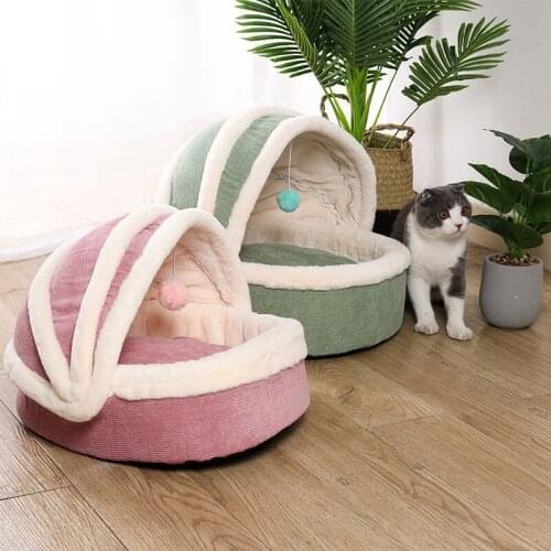 Dropshipping Pet Dog Cat Tent House Cute Kennel Winter Warm Bed for Cat Puppy Soft Sleeping Mat Pet Comfortable Puppy Cushion