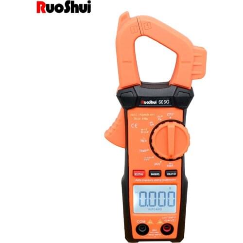 RuoShui 606G Digital Clamp Meter 6000 Counts 400-600A AC/DC Current Tester True RMS Auto Range Resistance Continutity Multimeter
