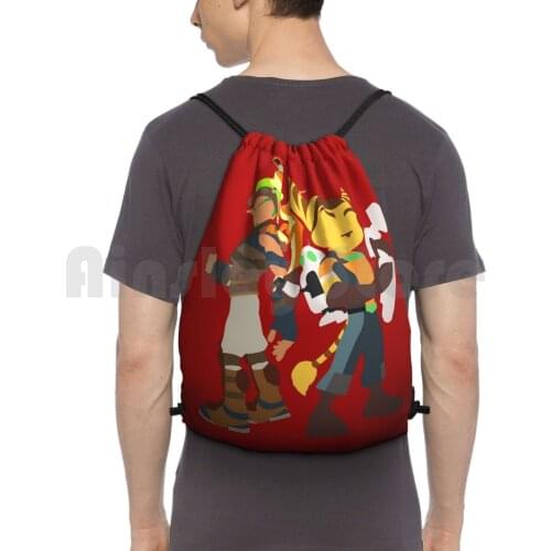 Playstation Duos Backpack Drawstring Bag Riding Climbing Gym Bag Ratchet Clank Jak Daxter Ratchet And Clank Jak And Daxter