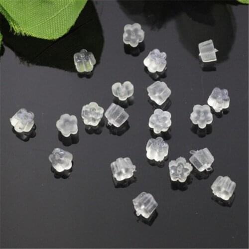 Earrings jewelry accessories DIY plum flower soft plastic ear plugging / blocked jewelry wholesale 100 pcs / lot