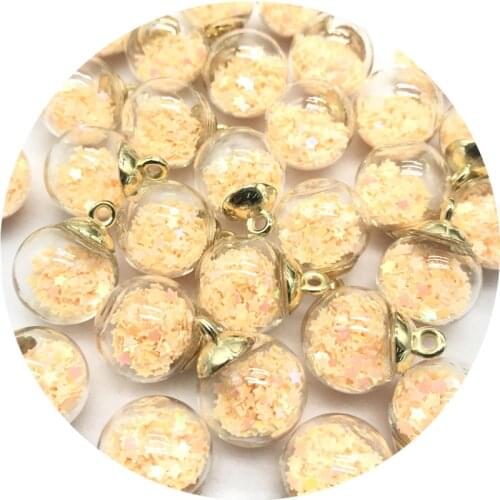5/10pcs 16mm Colorful Transparent Glass Ball Star Charms Pendant Finding For Jewelry Making Hair Accessories Earring Charms #013