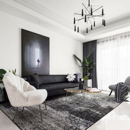 Nordic carpet living room coffee table carpet simple modern living room carpet mat abstract black gray carpet American carpet