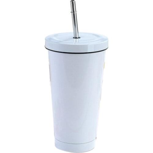 Straw Cup Stainless Steel 304 Double-Layer Vacuum Insulation Coffee Cup Car Portable Water Cup