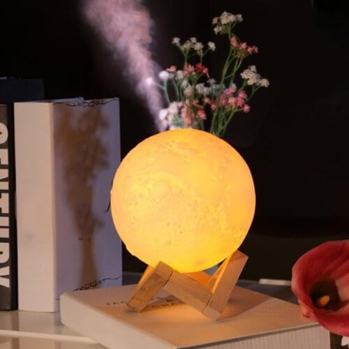Air Humidifier 3D Moon Lamp light Diffuser Aroma Essential Oil USB Ultrasonic Humidificador Night Cool Mist Purifier