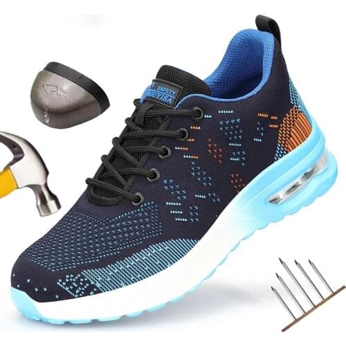 Safety Shoes Men Women Work Sneakers Steel Toe Shoes 2021 New Work & Safety Boots Indestructible Unisex Work Shoes Footwea