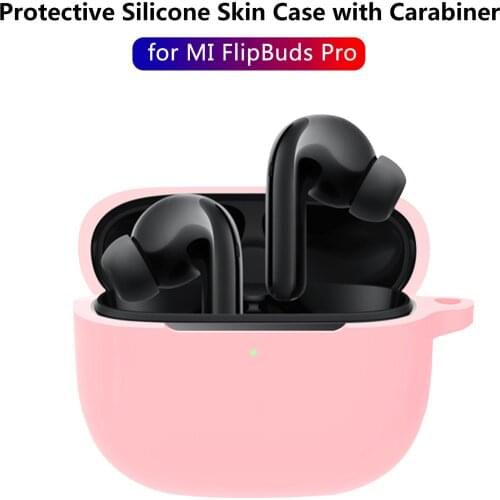 For Xiaomi MI FlipBuds Pro Headset Protective Case Protective Silicone Skin Case With Carabiner For MI FlipBuds Pro