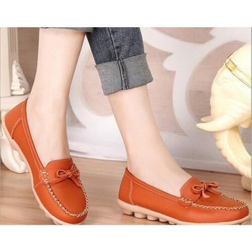New Women flats 2020 single sneakers women shoes flats leather mom solid color casual loafers shoes woman Casual flat heel shoes