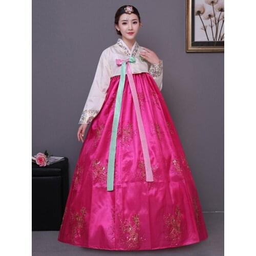 Womens Sequined Hanbok Dresses Korean Palace Hanbok National Traditional Dance Performance Cosplay Costumes