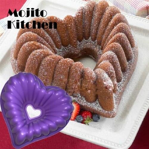 1pc Love Heart Shape Cake Mold Silicone Freezing and Baking Pastry Molds Mousse Bread Mould Bakeware DIY Non-Stick Pan