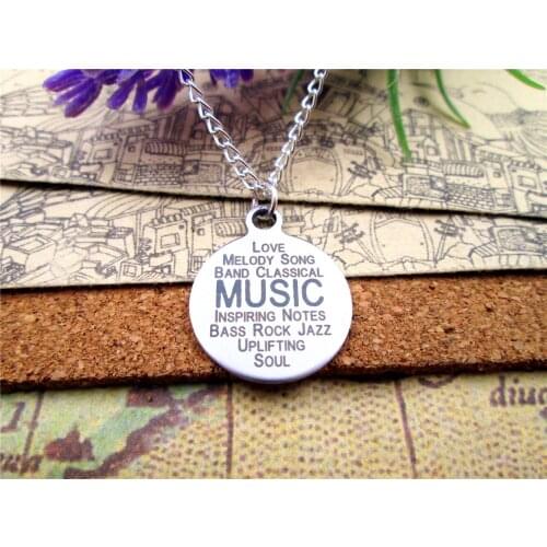 3pcs/lot Fashion stainless steel necklace "MIUSIC" Charms Pendant necklace jewelry Gift more style for choosing
