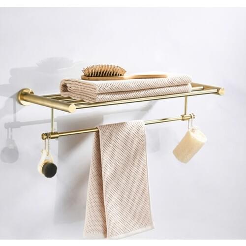 304 Stainless Steel Bathroom Suite Brushed Gold Bath towel rack Towel Ring Paper Towel Holder Toilet Brush Bathroom Hardware