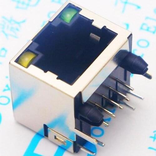 50PCS/Lot All Copper RJ45 Socket With Lamp With 56 Lamp Socket Network Socket 8P8C Shielding Socket