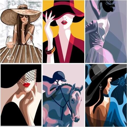 Abstract Adult Intellectual Woman Wall Art Canvas Painting Nordic Posters and Prints Wall Pictures for Living Home Decoration