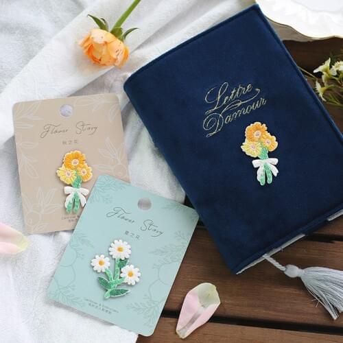 AHYONNIEX 1 Piece Small Rose Lavender Daisy Flower Embroidery Patches for Girls Bag Jeans Iron On Patches for Clothes