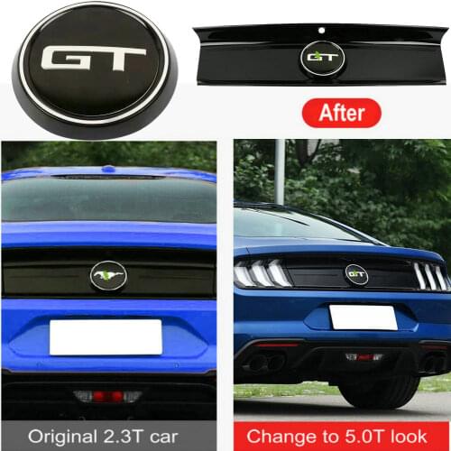 Auto car 3D rear logo sticker 5.0T GT logo for Ford Mustang 3.0T 2015-2019 car change to 5.0T ABS+ aluminum emblem stickers