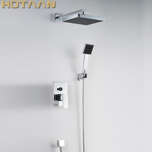 Free shipping shower faucet bathroom concealed rainfall square shower set faucet bath tap mixer chuveir low price ,YT-5304