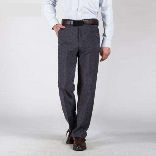 MRMT 2021 Brand Summer Casual Mens Trousers Thin Straight-barrel Elastic Loose Pants for Male Middle-aged High-waist Trouser