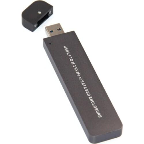 NVME/SATA M2 SSD Case USB3.1 M.2 NVMe/SATA Mobile Hard Drive Case External SSD Box Suppor 2TB for Win Mac Linux OS SSD Enclosure