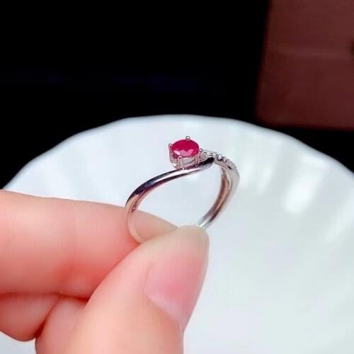 CoLife Jewelry Fashion Ruby Sapphire Ring for Daily Wear 3mm*4mm Natural Sapphire Ruby Ring 925 Silver Gemstone Jewelry