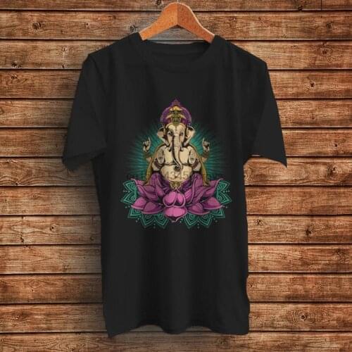 Yoga Tshirt Ganesh Sacred Geometry Ganesha Yoga Top Spiritual Yoga Wear Hare Krishna Buddhist Meditation Mens Yoga Shirt