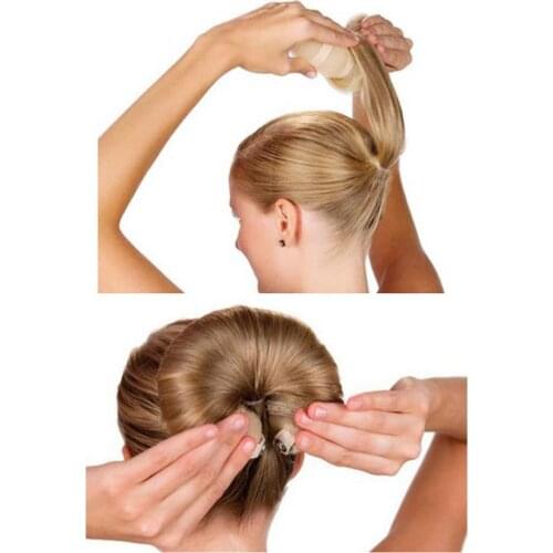 Hot Sale size 19cm Women Hair Buns Stylish Twist Ring Shaper Donut Chignon Maker Clip Hair Curler Accessory PFQ