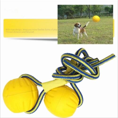 7/9CM Pet Dog Training Chew Toy Indestructible Solid Rubber Ball Play Fetch Bite Carrier Rope Bite Resistant sale