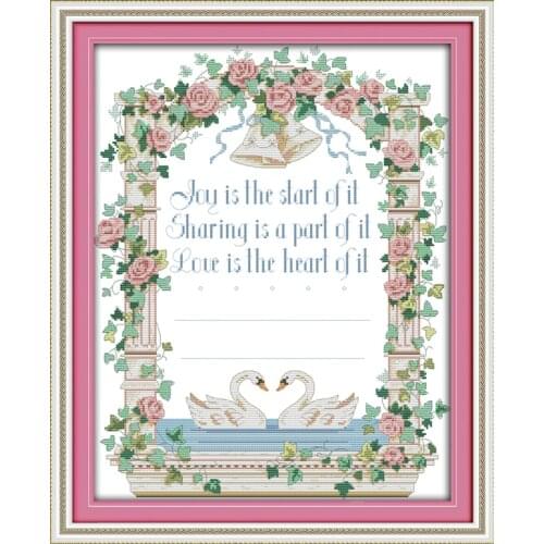 Joy Sunday Never to be parted Counted Cross Stitch DIY 14CT and11CT For Embroidery Home Decor Needlework Cross-stitching Set