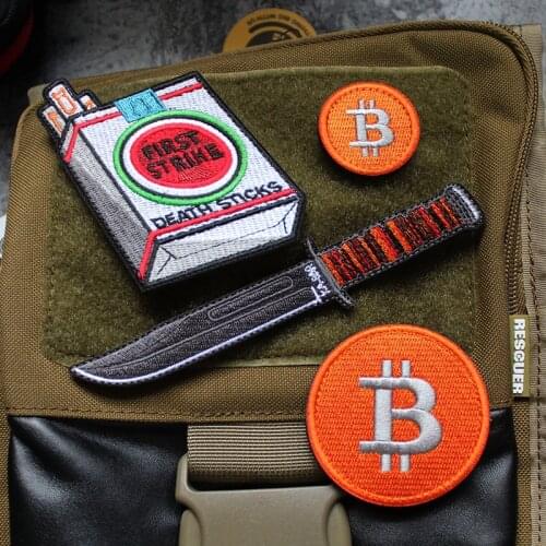 KA-BAR 3D Embroidery Patch Magic Sticker Creative Chapter Knife Badge Sticker Iron On DIY For Clothes Backpack Patches