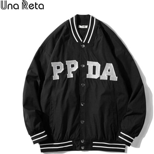 Una Reta Baseball jacket Men 2021 New Hip Hop Embroidery Man Coat Men Streetwear Casual Plus size Harajuku Mens spring jacket