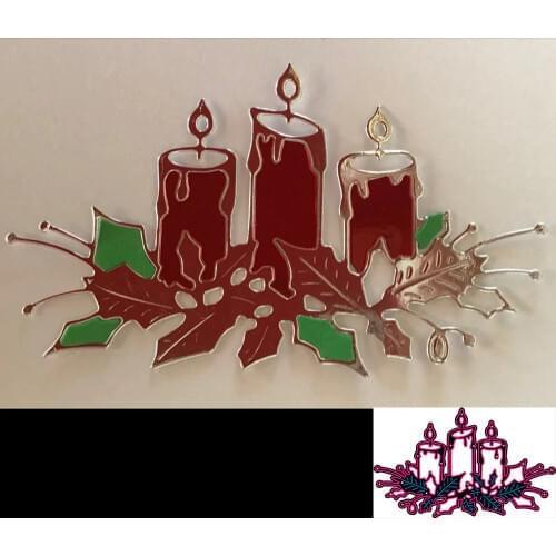 Metal-burning Christmas candle cutting die for DIY stamping scrapbook photo album paper card decoration