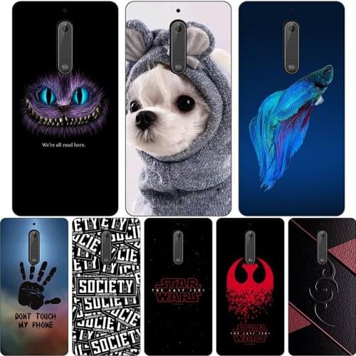 Cute Cartoon Case For Nokia 5 TA-1053 Nokia5 5.2" Cover Printing Drawing Cat Printed Phone Shell Capa Funda