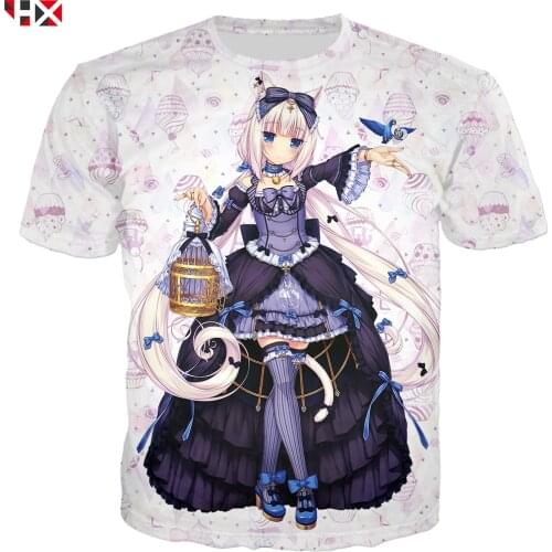 New 3D Print Anime Nekopara Chocolate Vanilla Men T Shirt Sweatshirt Unisex Cute Girls Short Sleeve Hip Hop Streetwear Tops X163