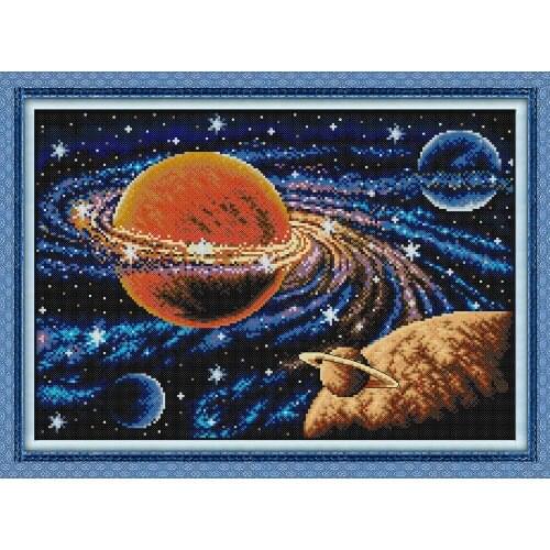 Milky way cross stitch kit aida 14ct 11ct count print canvas cross stitches stitching kits needlework embroidery DIY handmade