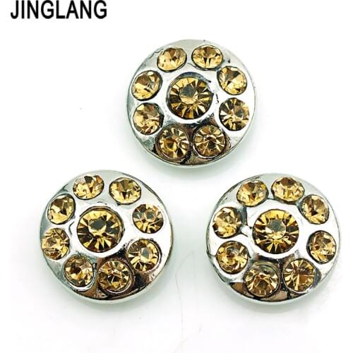 New DIY Best Selling High Quality Fashion Interchangeable Snap Button With Brown Crystal for Bracelet/Necklace Accessories