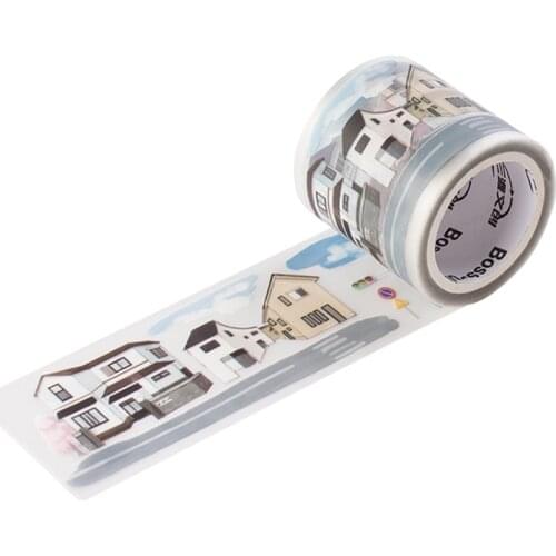 Landscaping Journal Masking Tape Pet Paper Special Oil Cherry Street House Diy Decoration New Sticker