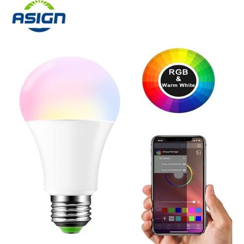 RGB Bluetooth Smart LED Bulb E27 B22 15W APP Music Voice Control Smart Lighting Lamp Multiple Colors LED Light For Home Lighting