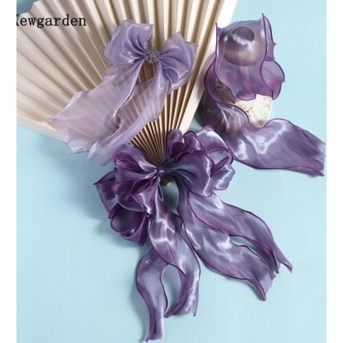 Kewgarden DIY hairpin Hair Bow Accessories Gift Packing Riband Wave edge Shiny Voile Ribbons Handmade Tape 5.5cm 8cm 10 Yards