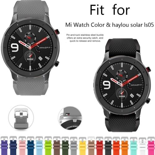 For Xiaomi MI Watch Color Sport Smart Strap Replacement Silicone Wristbelt for xiaomi haylou solar Ls05 22mm WatchBand Bracelet