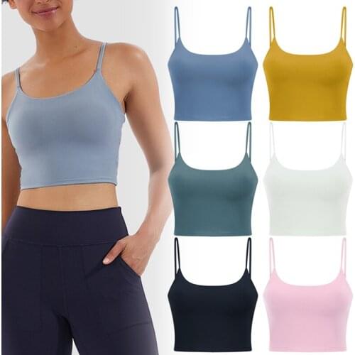 Sports Bra for Women Quick Dry Padded Workout Clothes Cute Tank Tops Camisole Yoga Fitness Running Gym A7