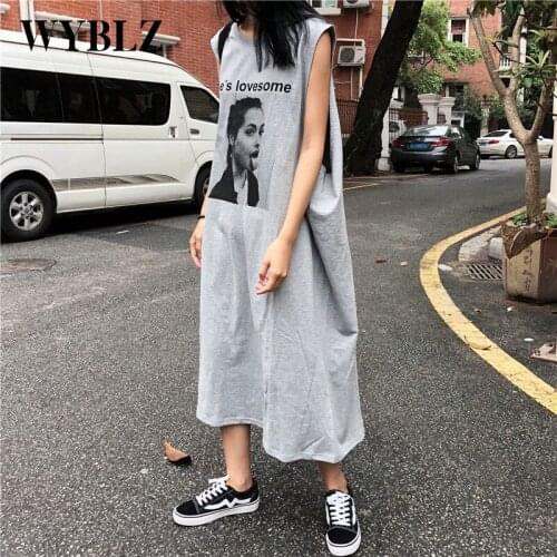 Fashion Sleeveless Summer Dresses For Women 2021 New T-Shirt Long Dress Womens Loose Casual Large Size Home Vest Dress Vestidos