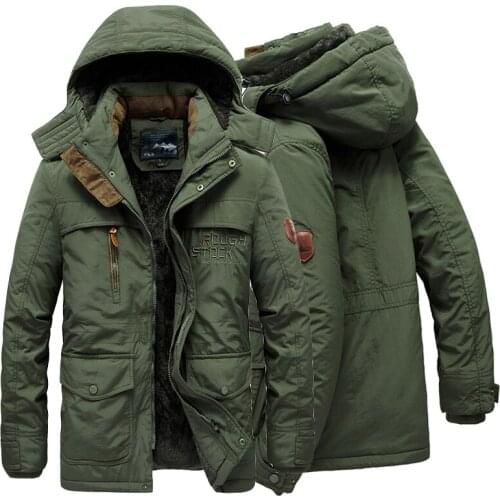 Winter Jacket Men Parkas Thick Warm Fleece Hooded Military Wool Liner Parka Hombre Windbreaker Outwear Long Coat Plus Size M-6XL