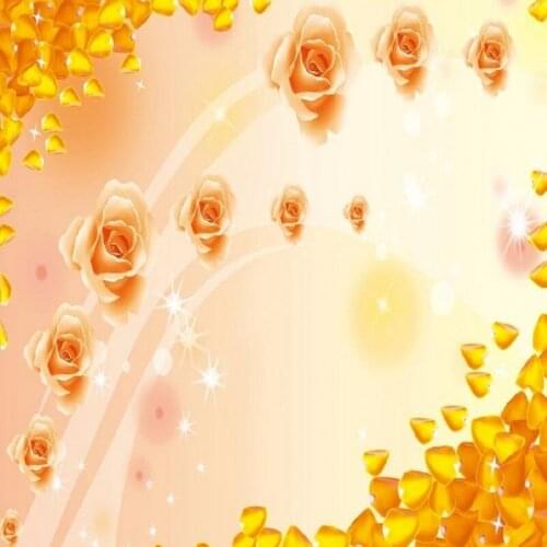 Dropship Colomac Gold Wallpaper Fantasy Golden Rose 3d Embossed Wallpaper Papier Peint Mural Wall Papers Living Room Home Decor