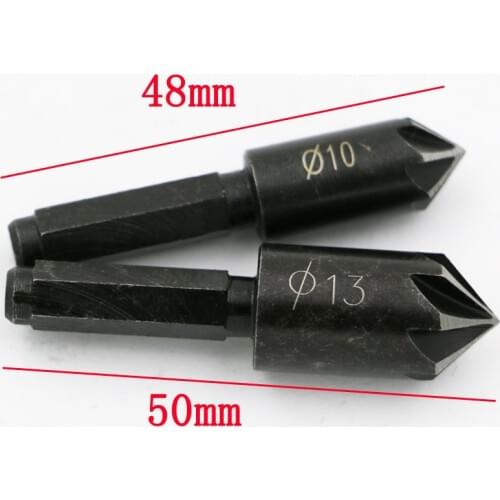 ZtDpLsd 2Pc 1/4 6.35mm Shank Seven-edged Chamfer Cutter Hole Drill Bit Woodwork Hole Drill Position Chamfered Knife Edge Grinder