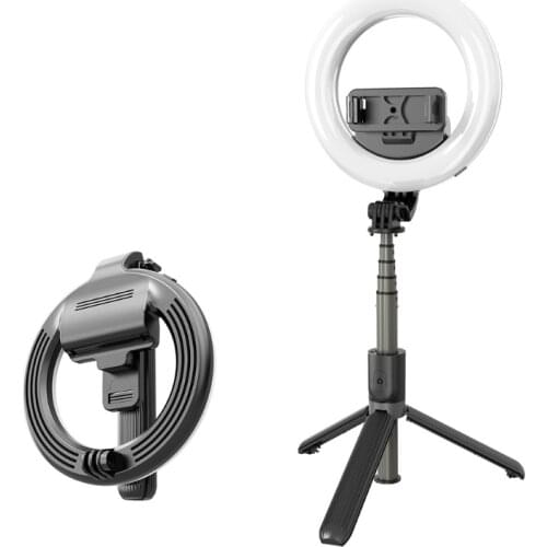 1 Pc Selfie Stand Phone Holder LED Ringlight Dimmable Rechargeable Selfie Stand