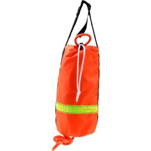 2Piece Orange 0.8cm Kayak Water Floating Life Line Rescue Throw Rope Bag 16m