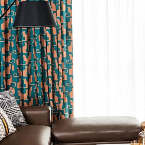 2021 New Modern and Simple Polyester-cotton Printing Curtains for Living Dining Room Bedroom